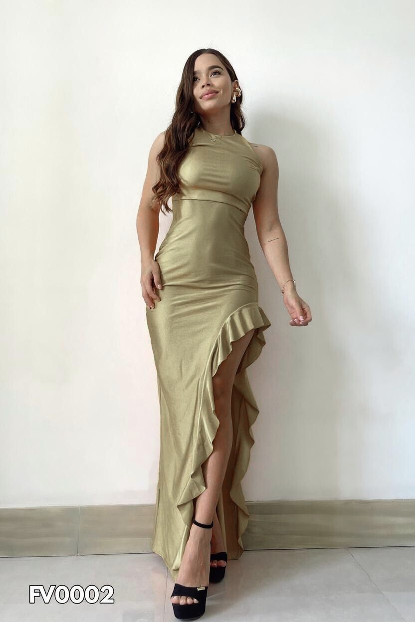 Vestido Cuello Redondo Tiras Bolero