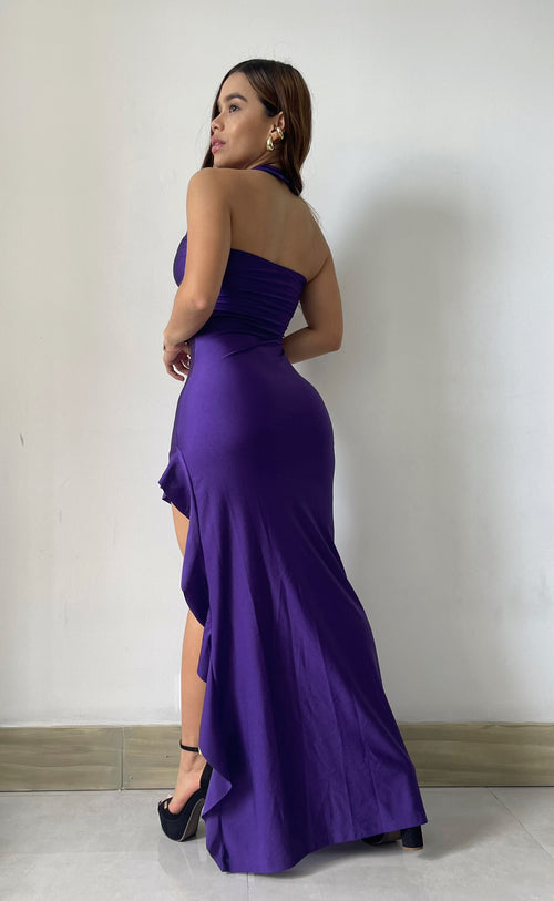 Vestido Cuello Redondo Tiras Bolero