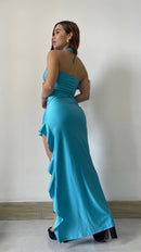 Vestido Cuello Redondo Tiras Bolero