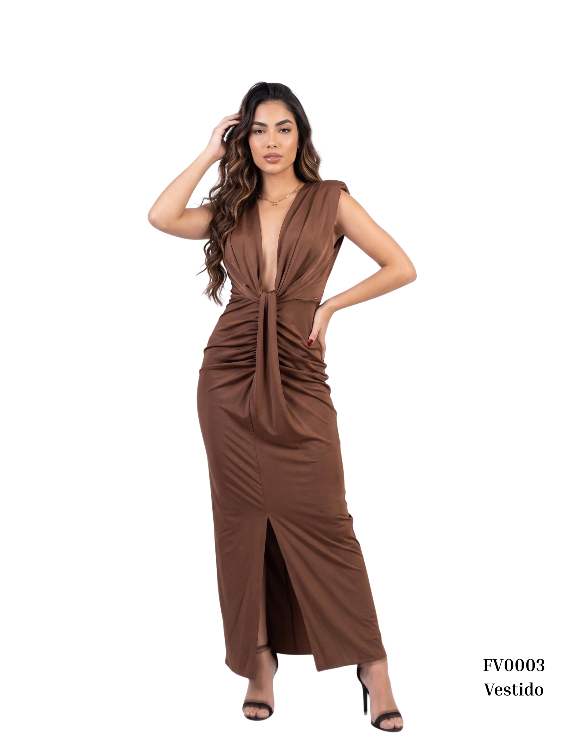 Vestido Manga Sisa Nudo Centro