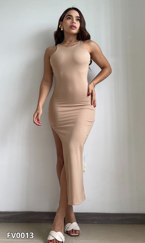 Vestido Corto Manga Siza Abertura Latera