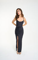 Vestido Tiras Runche Lateral Amarrar