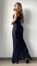 Vestido Tiras Runche Lateral Amarrar