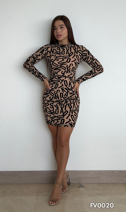Vestido Corto Mayatex Manga Larga