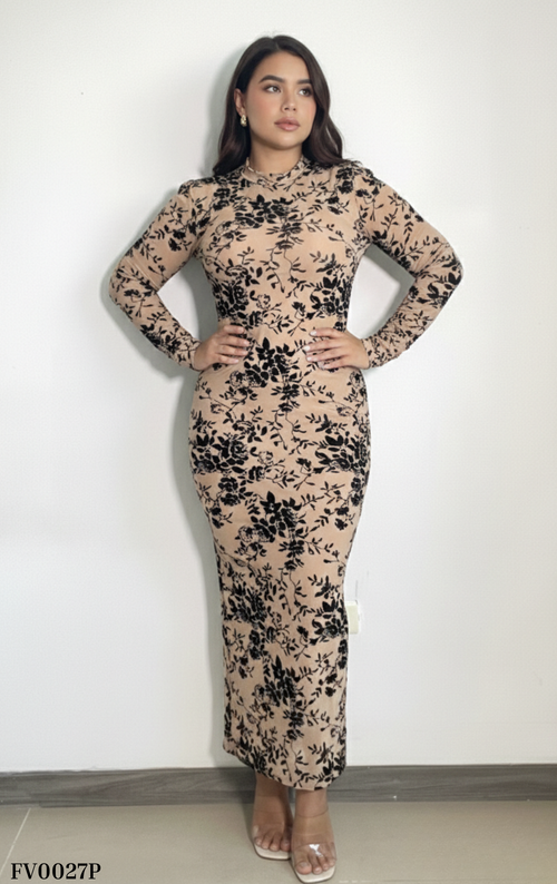 Vestido Manga Larga Mayatex Estampado P