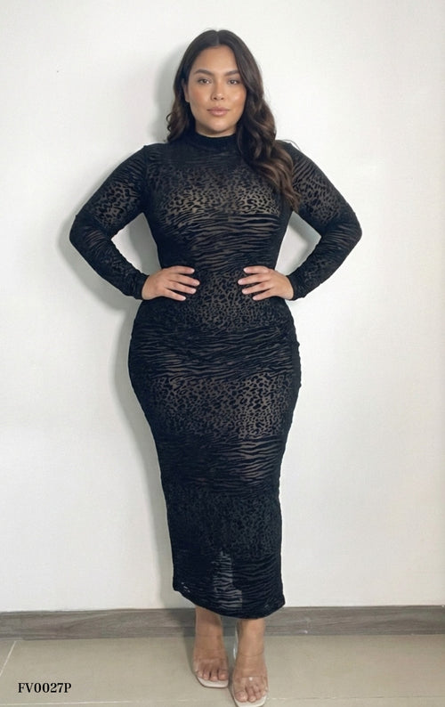 Vestido Manga Larga Mayatex Estampado P