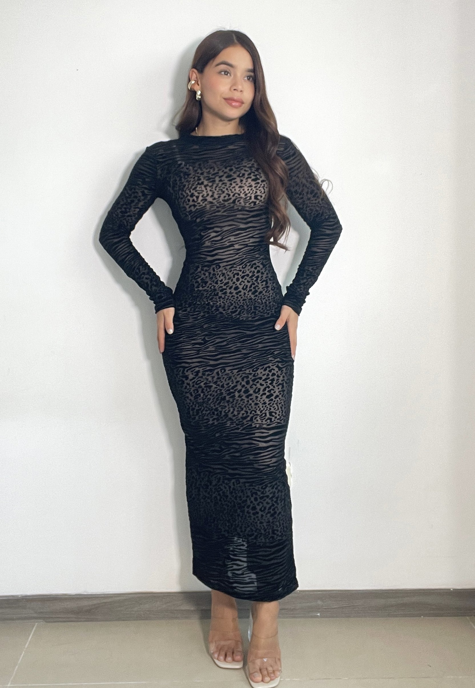 Vestido Manga Larga Mayatex Estampado