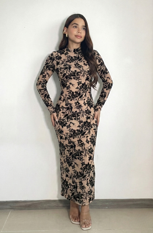 Vestido Manga Larga Mayatex Estampado
