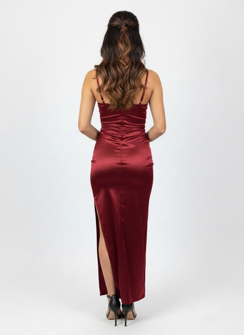 Vestido Largo Tiras Abertura En Pierna