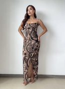 Vestido Largo Con Abertura Mayatex