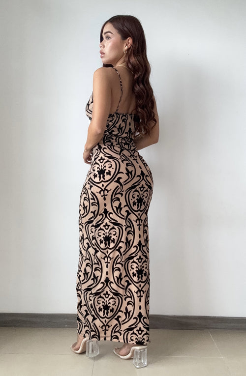 Vestido Largo Con Abertura Mayatex