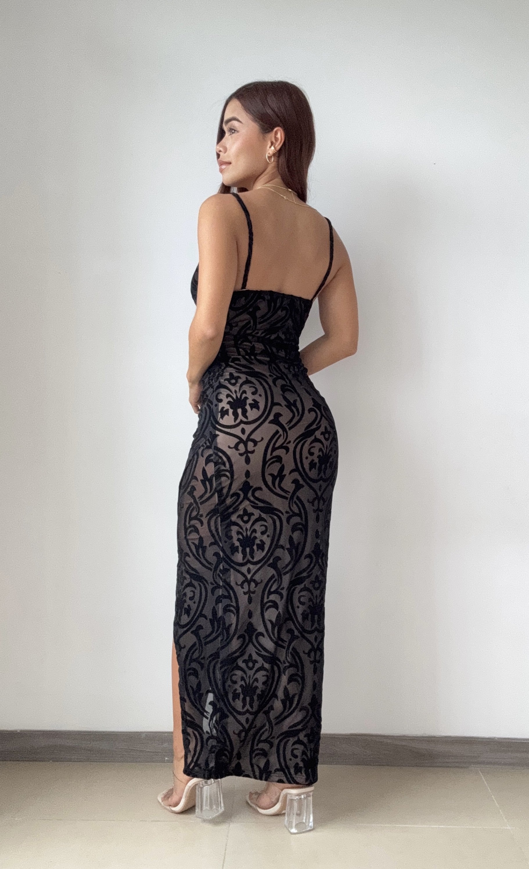 Vestido Largo Con Abertura Mayatex