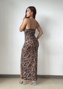 Vestido Largo Con Abertura Mayatex