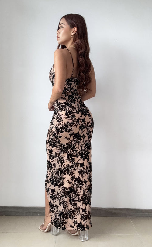 Vestido Largo Con Abertura Mayatex