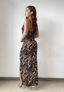 Vestido Largo Con Abertura Mayatex