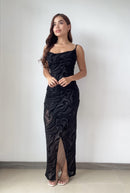 Vestido Largo Con Abertura Mayatex