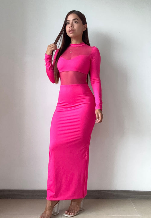 Vestido Largo Partes Superior En Malla