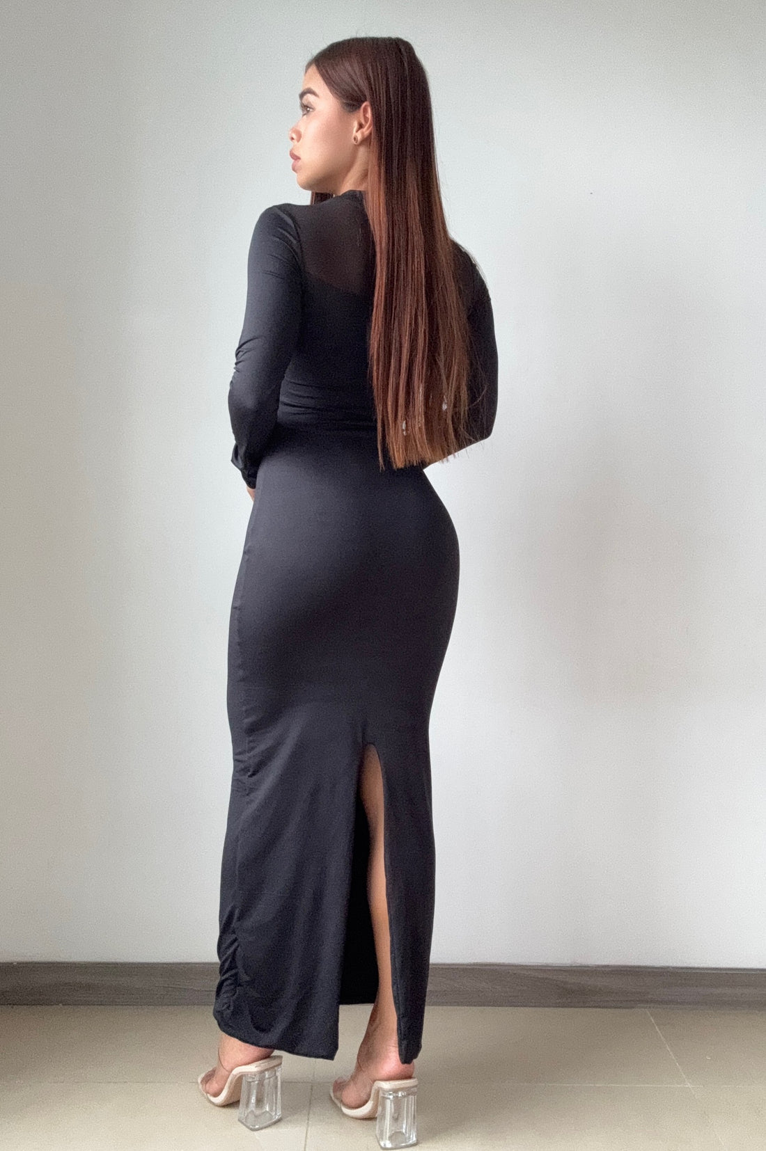 Vestido Largo Partes Superior En Malla