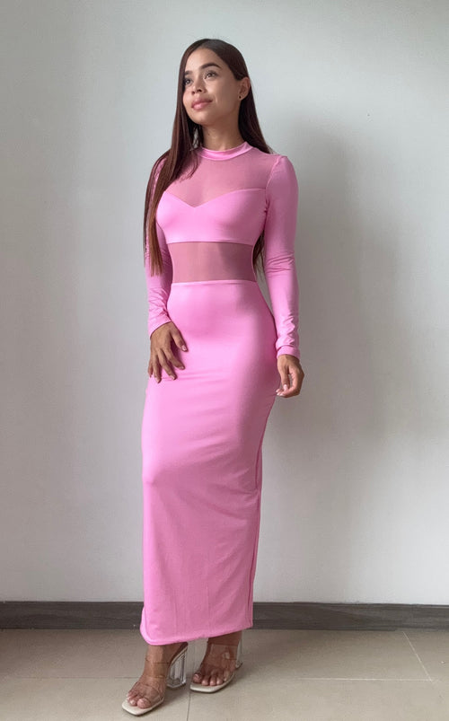 Vestido Largo Partes Superior En Malla