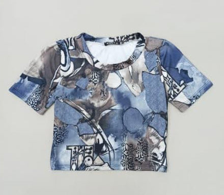 Blusa manga corta estampada