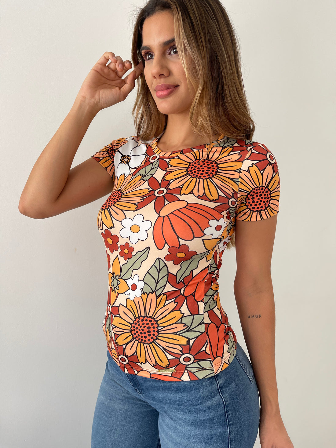 Blusa Manga Corta Estampada