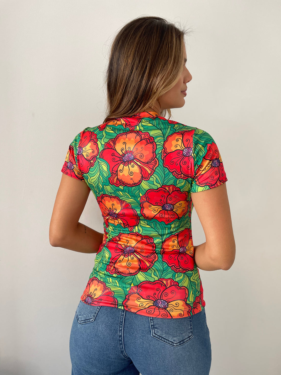 Blusa Manga Corta Estampada