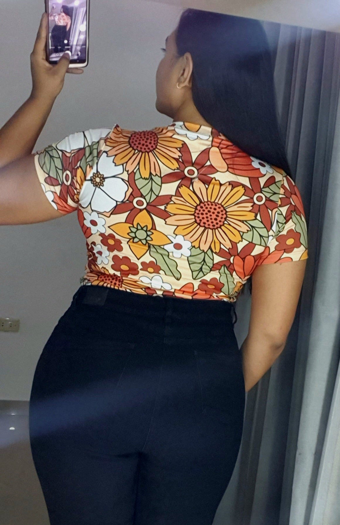 Blusa Manga Corta Estampada Tallas Plus