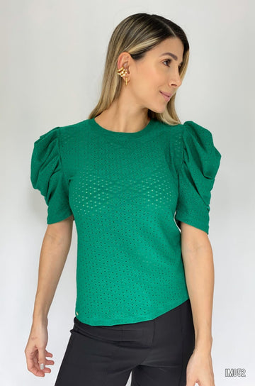 Blusa Hojarota Manga Runche