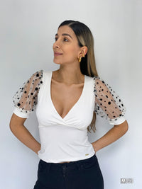 Blusa Manga Corta Tull Circulos
