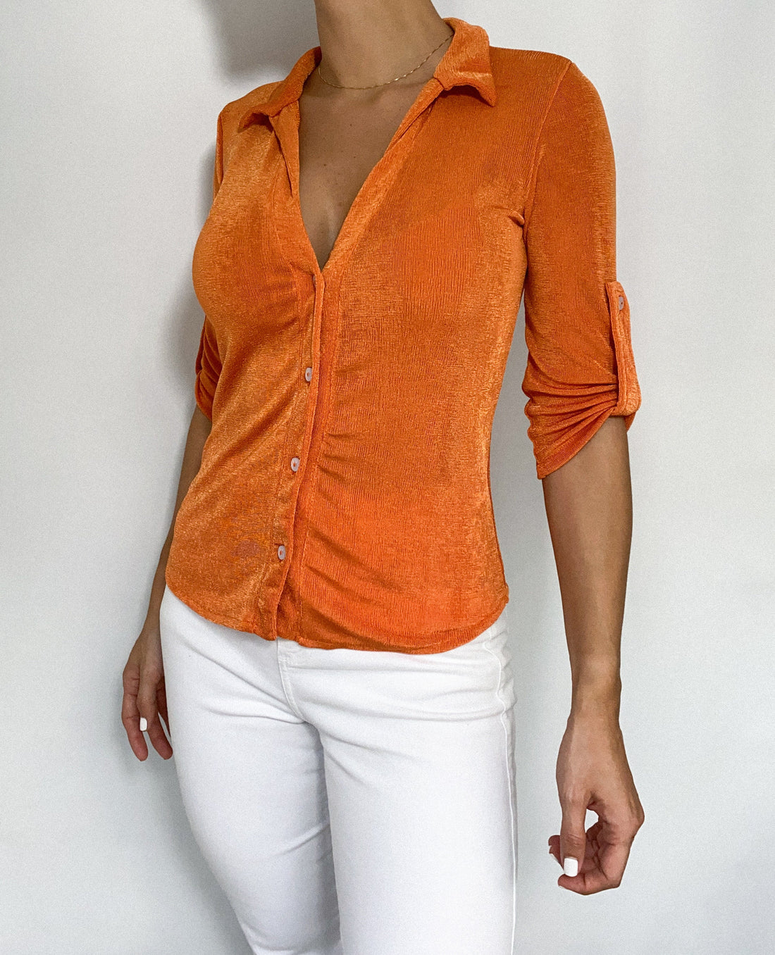 Blusa Manga Larga Cuello Botones
