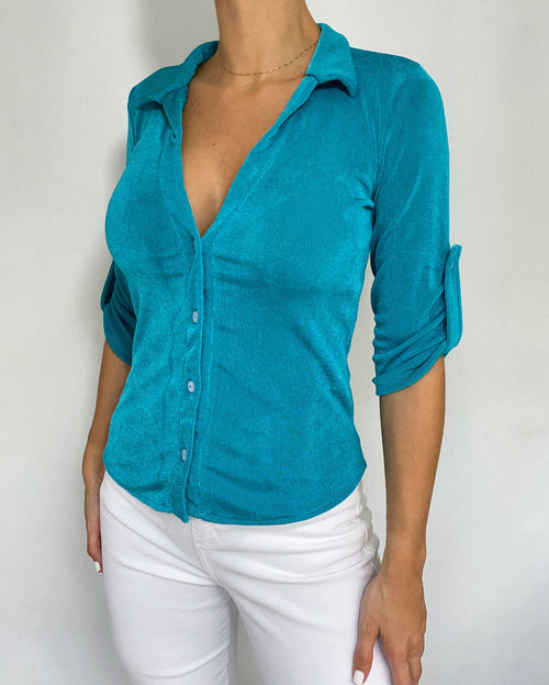 Blusa Manga Larga Cuello Botones
