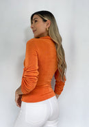 Blusa Escote Cruzado Bolsillo Derecho