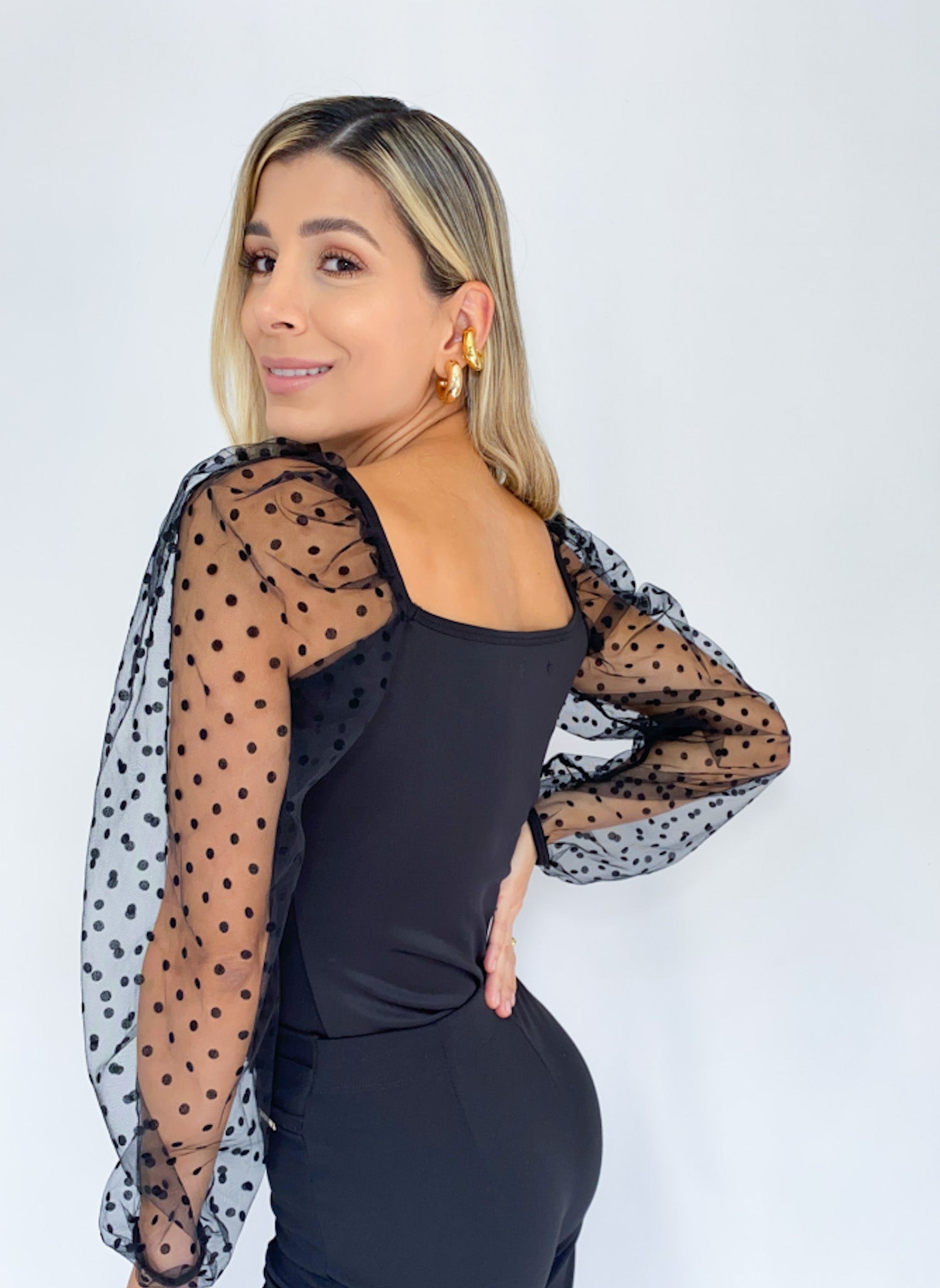 Blusa manga mallatex con pepas