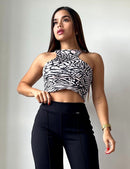 Blusa manga sisa estampada