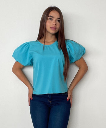 Blusa dama manga corta unicolor