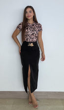 Blusa manga corta estampada