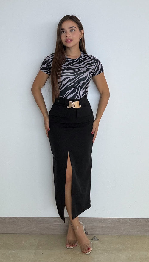 Blusa manga corta estampada