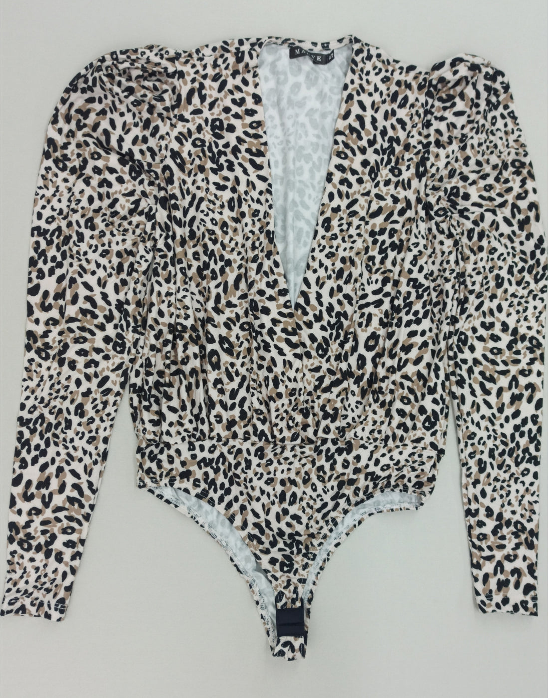 Body manga larga cruzado animal print