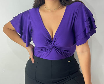Blusa manga corta bolero nudo centro