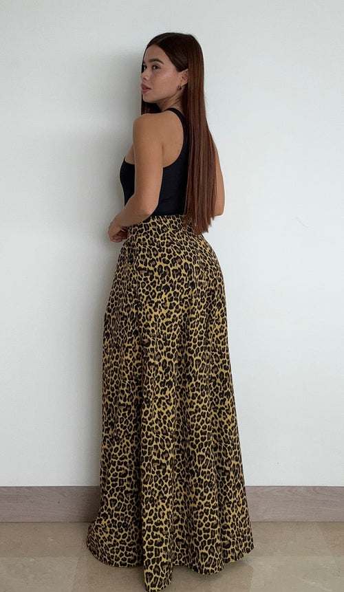 Pantalón Palazzo animal print