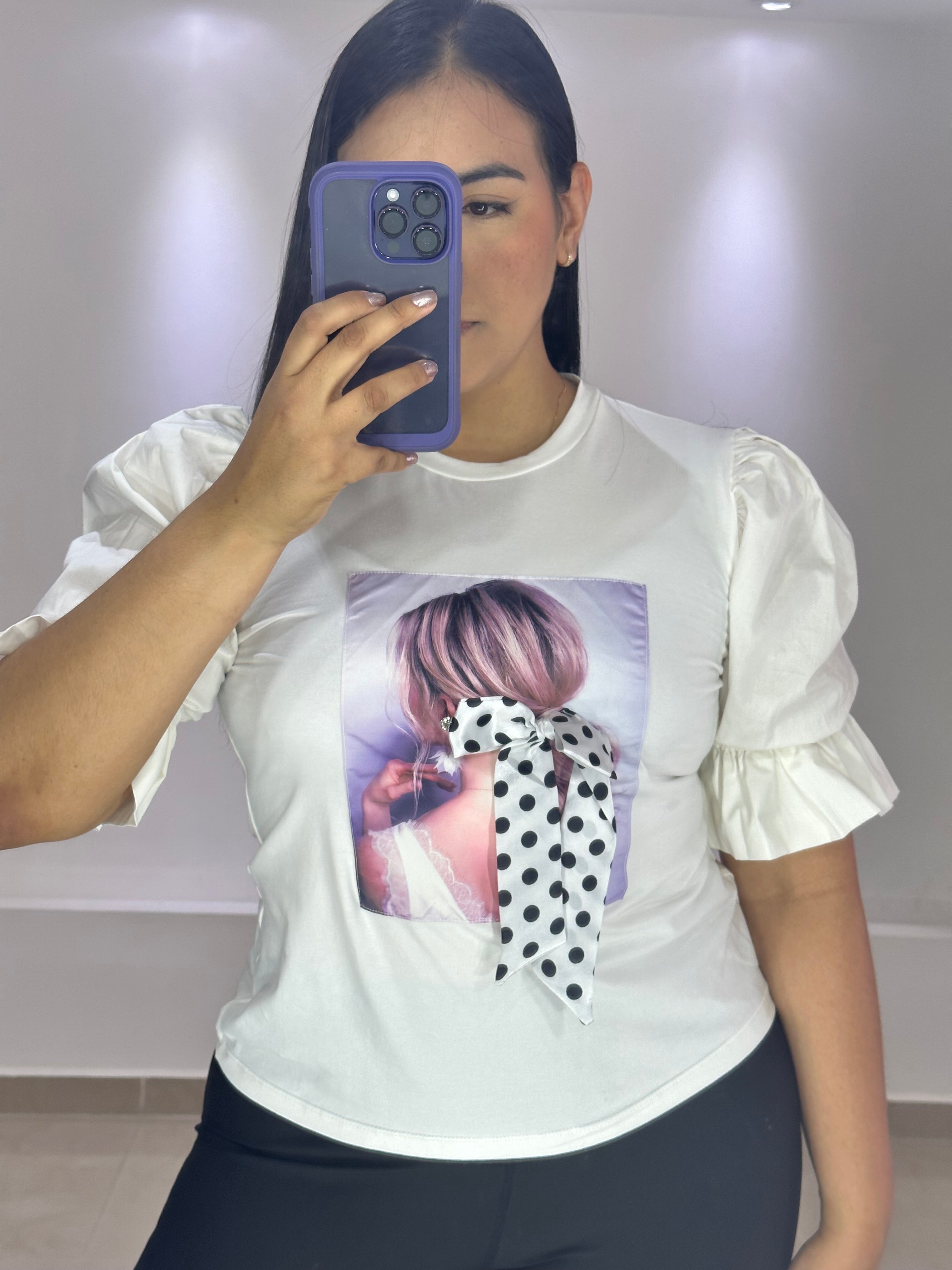 Blusa Aplique Mono Pepas Talla Plus