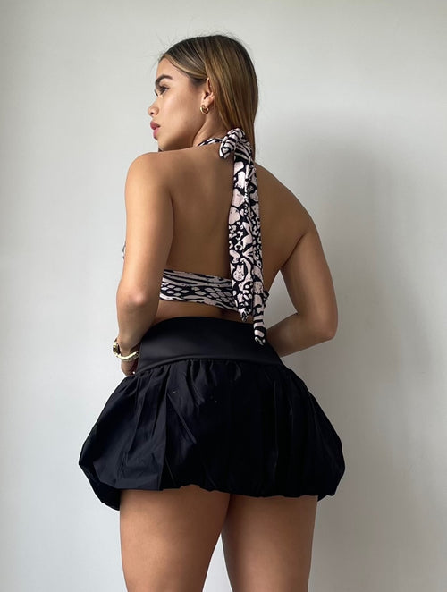 Crop top estampado amarrar