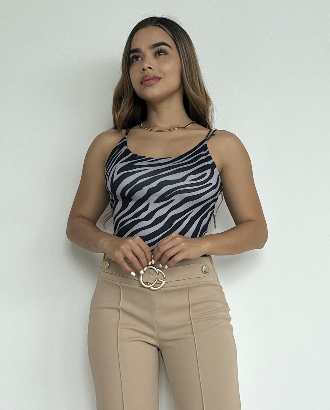 Blusa tiras animal print