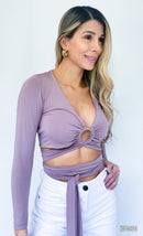 Blusa Manga Larga Herraje Amarrar