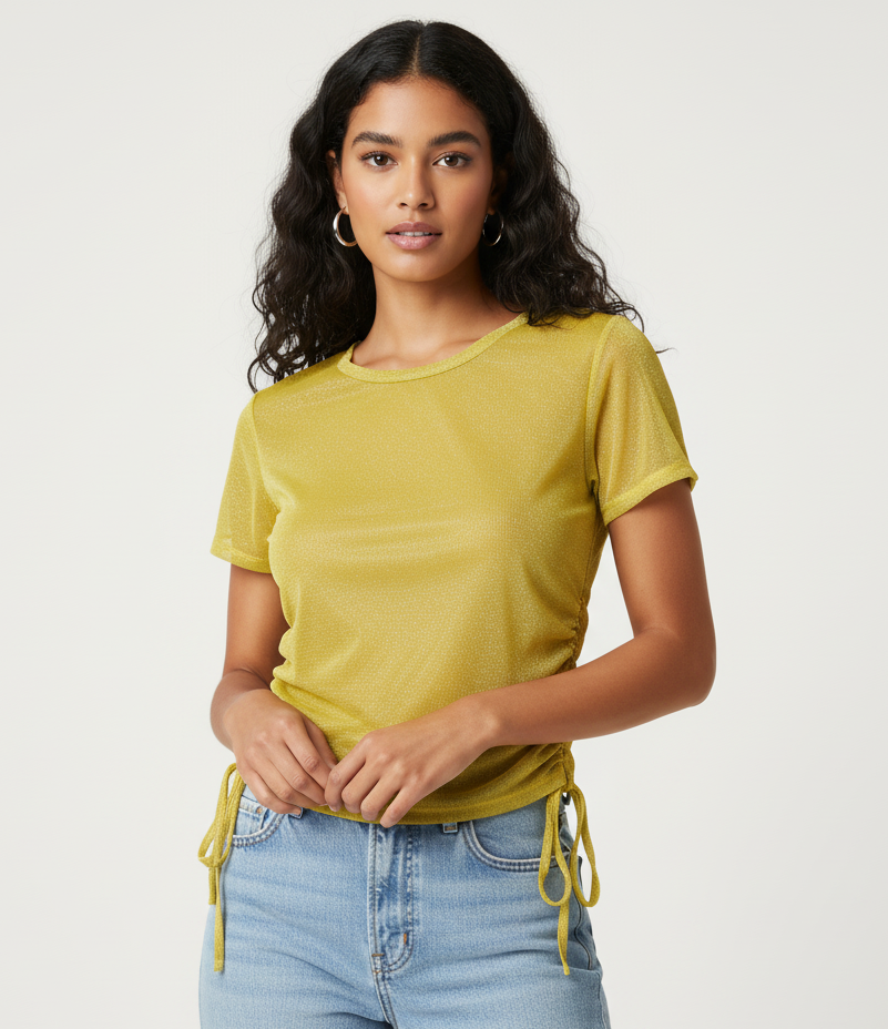 Blusa Manga Corta Zircon Runcho Lados