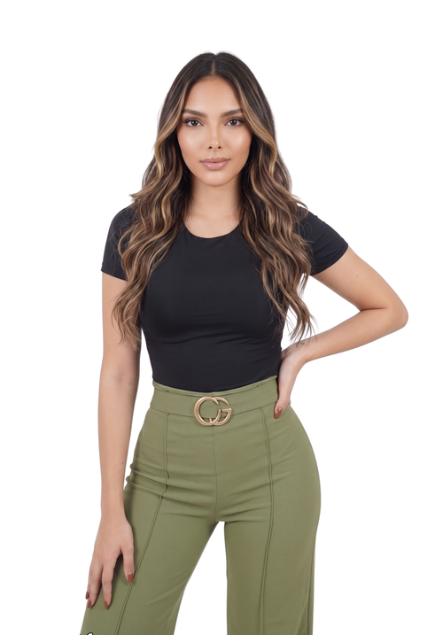 Blusa Manga Corta Cuello Redondo