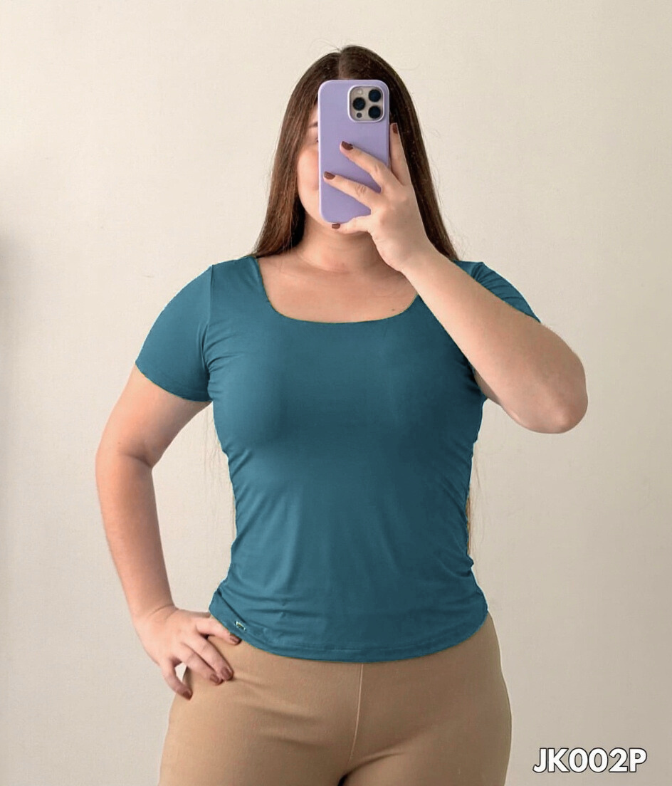 Blusa Manga Cuello Cuadrad Talla Plus