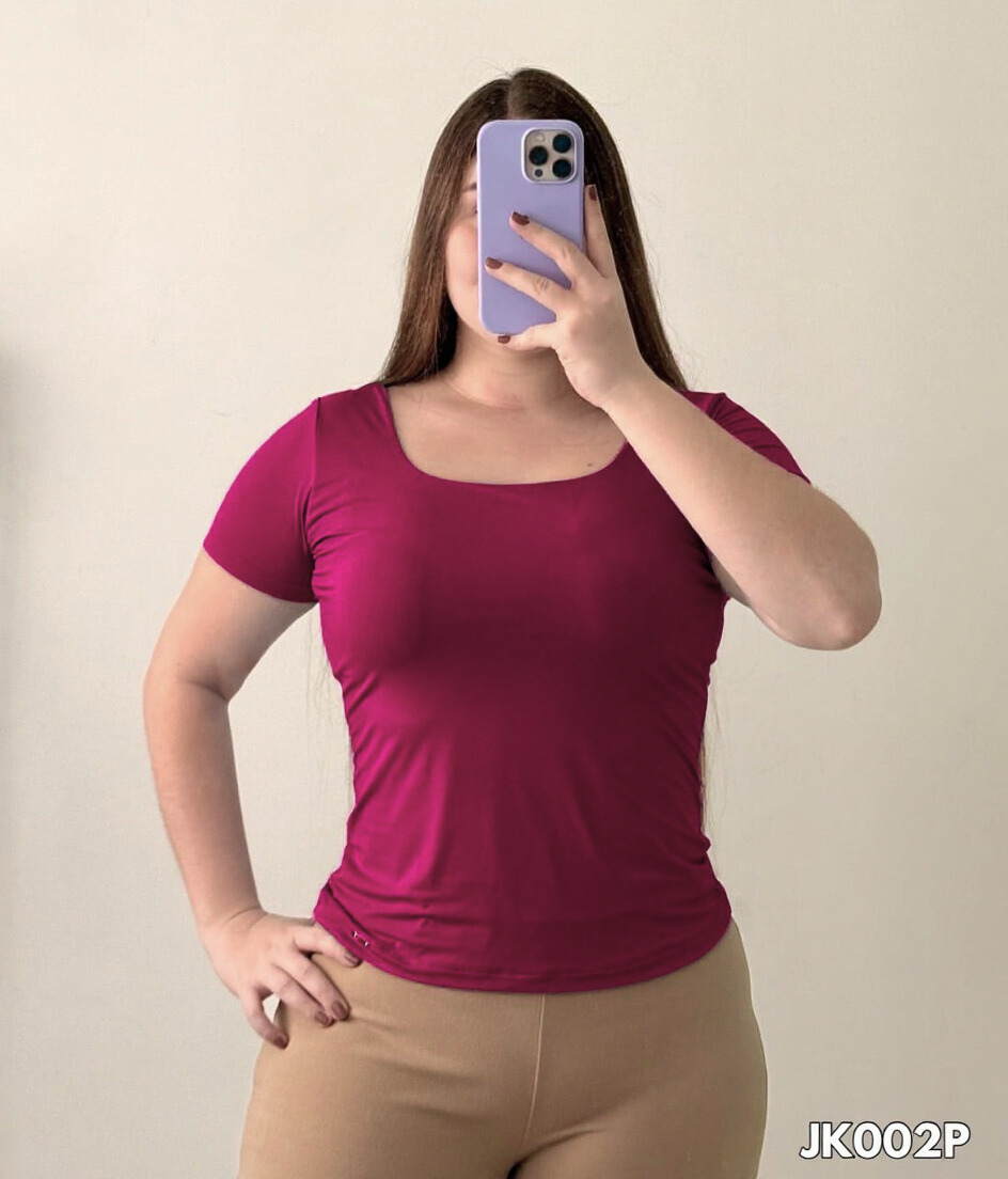 Blusa Manga Cuello Cuadrad Talla Plus