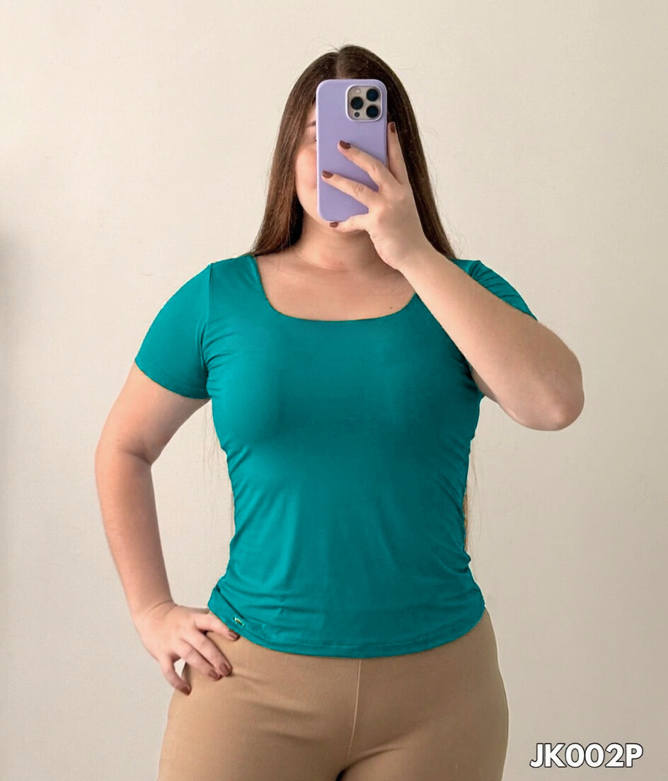 Blusa Manga Corta Escote Cuadrado