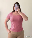 Blusa Manga Corta Escote Cuadrado